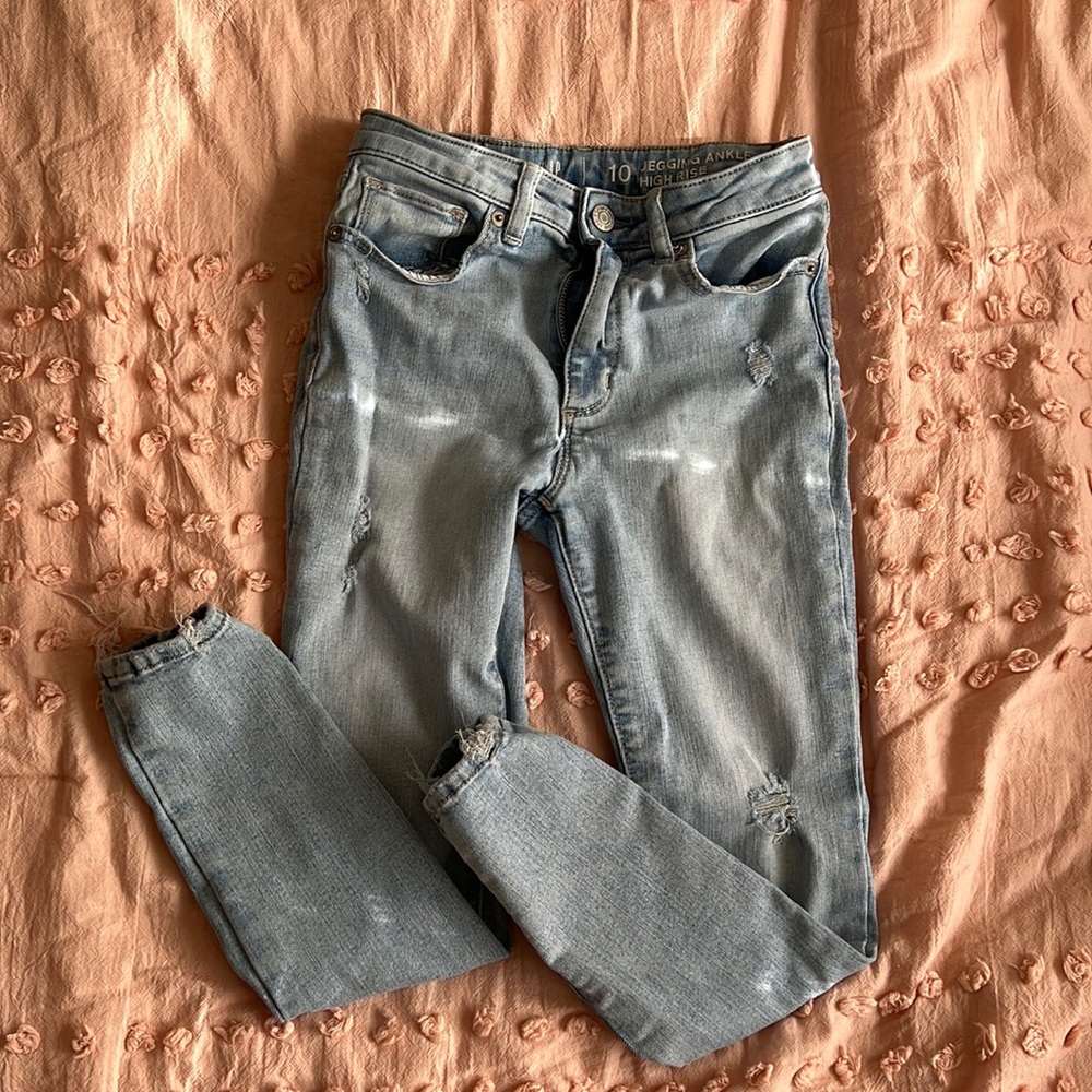 High rise ankle jegging